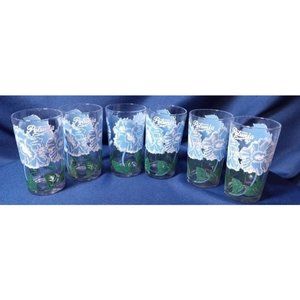 Boscul Wm. S. Scull Company, Inc. Petunia (Drk. Blue) Glass Set of 6 (7d7)